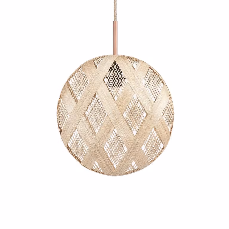 Forestier Lampada a sospensione Chanpen M, dimmerabile, Crema / Ambra, Soggiorno / Sala da pranzo, Design, Lampada a sospensione
