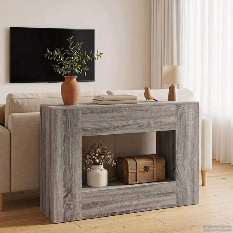 Mobile contenitore vidaXL in MDF laminato grigio opaco L/P/H: 101 x 29 x 74 cm