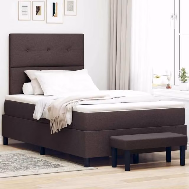 Letto Ibrido con Molle a Tasche e Cassetti vidaXL Marrone Scuro L/P/H: 200 x 120 x 28 cm – 1