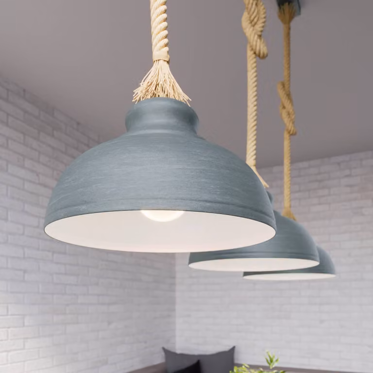 Lampada a sospensione Chaby Lindby, dimmerabile, Alluminio / Grigio / Zincato, Soggiorno / Sala da pranzo, Metallo, Vintage, Lampada a sospensione