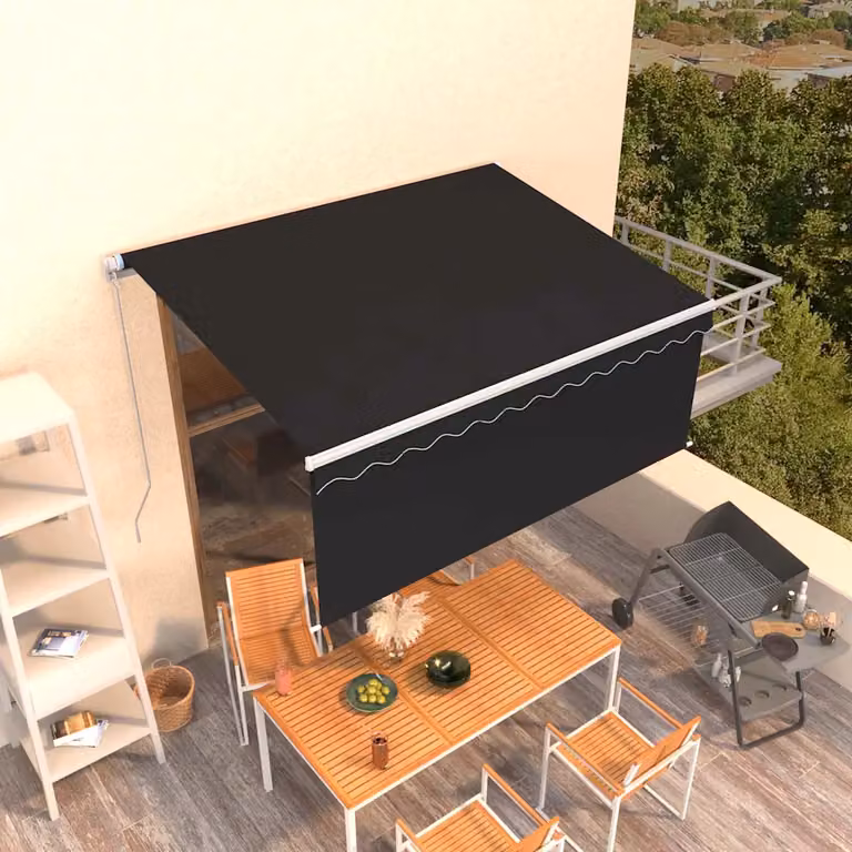 Tenda retrattile vidaXL in poliestere e alluminio, colore Antracite, L: 350 cm x P: 250 cm