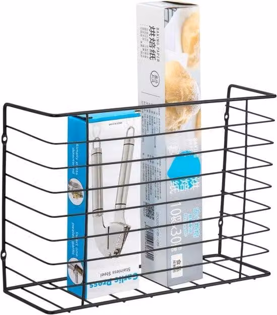 Organizzatore di fogli da cucina a parete - Ripiano per l'anta dell'armadio - Nero