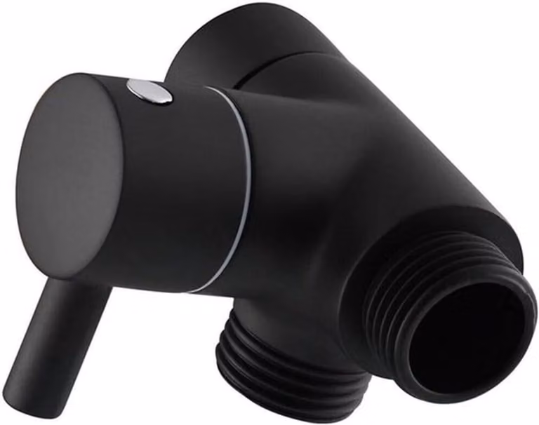 Adattatore a tre vie in ottone, filettatura G12, per supporto del soffione della doccia, valvola, raccordo di distribuzione, valvola di commutazione, con elevata resistenza alla pressione (colore nero)