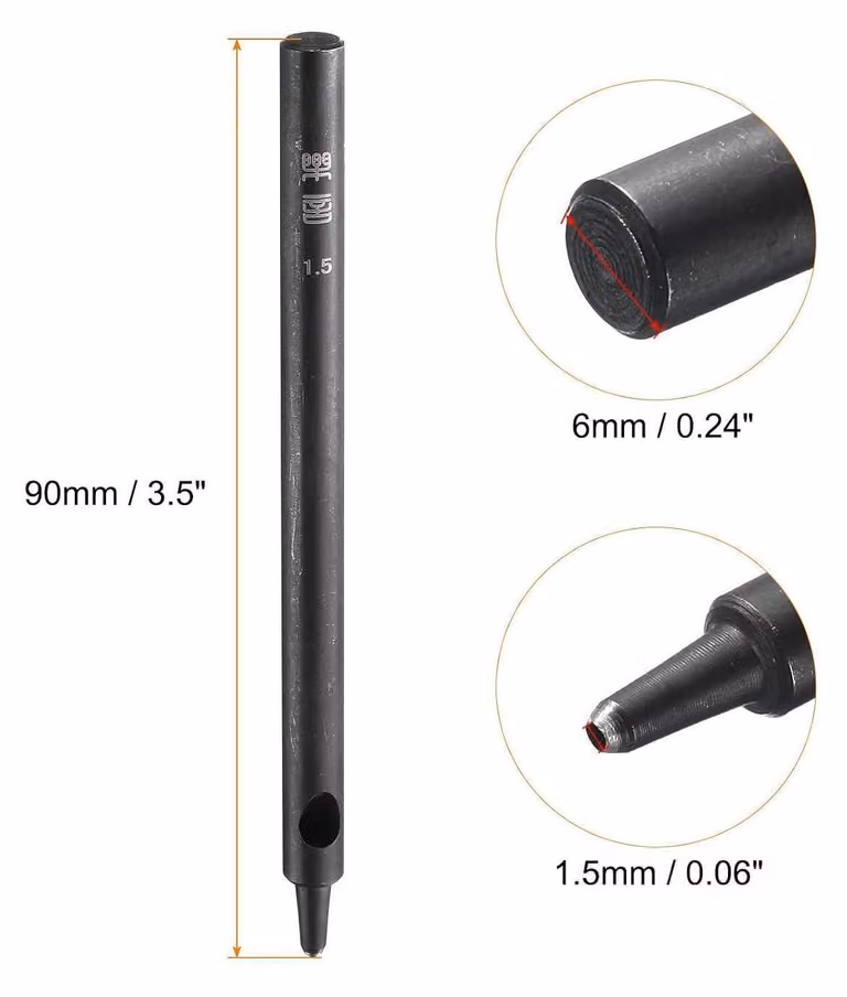 Filo per cucito Lochstanzer, Acciaio al carbonio, diametro 1,5 mm, ideale per pelle e carta