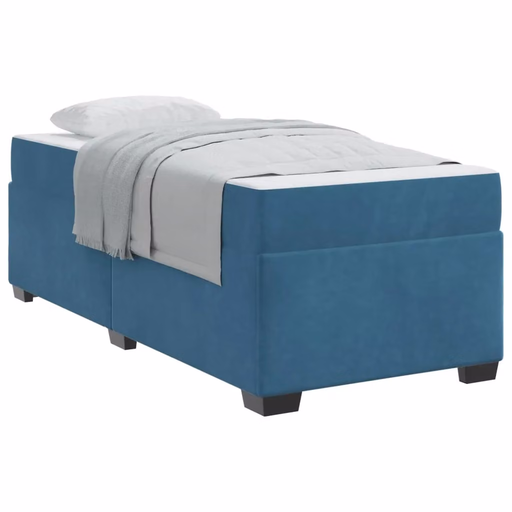 Struttura letto con materasso a molle vidaXL in tessuto blu scuro L/P/H: 90 x 200 x 66 cm con contenitore sollevabile – 2