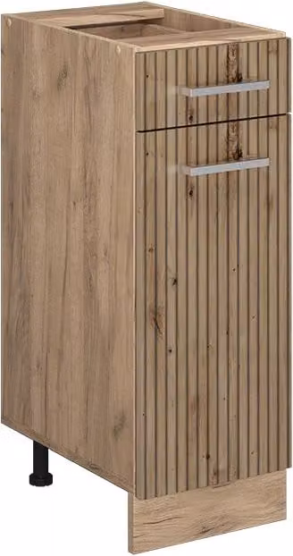 Mobiletto base per cucina Vicco R-Line Rovere dorato senza piano di lavoro L: 30 cm, H: 76,7 cm, P: 46 cm