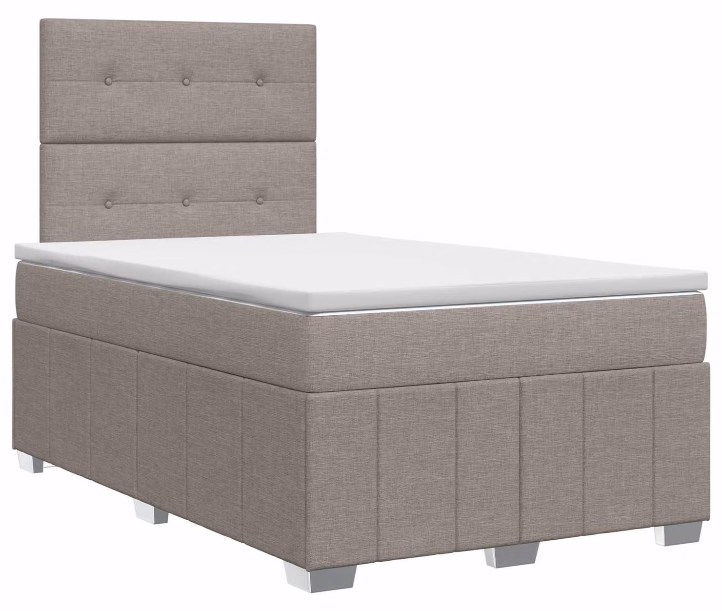 Letto a molle con materasso Taupe 120 x 190 cm in tessuto