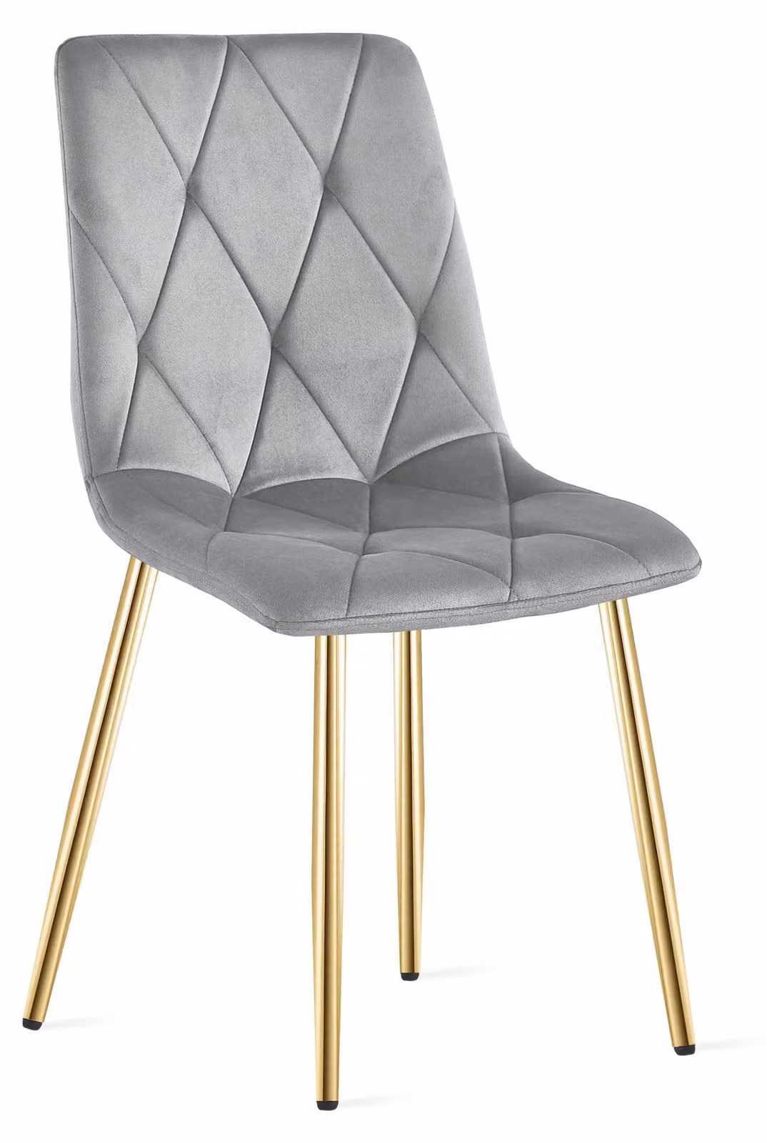 Sedia - Leobert - Libra - Velluto grigio chiaro/gambe dorate - 45 x 54 x 86,5 cm