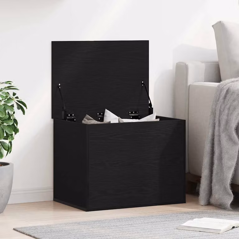 Scatola di stoccaggio vidaXL in MDF color nero opaco L 60 cm, P 42 cm, H 46 cm