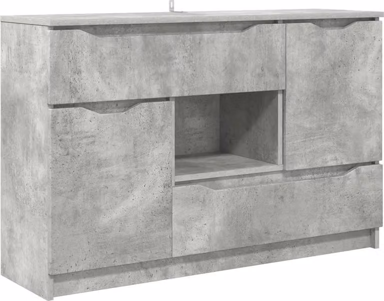 Credenza Grigio cemento 100 x 30 x 65,6 Legno multistrato