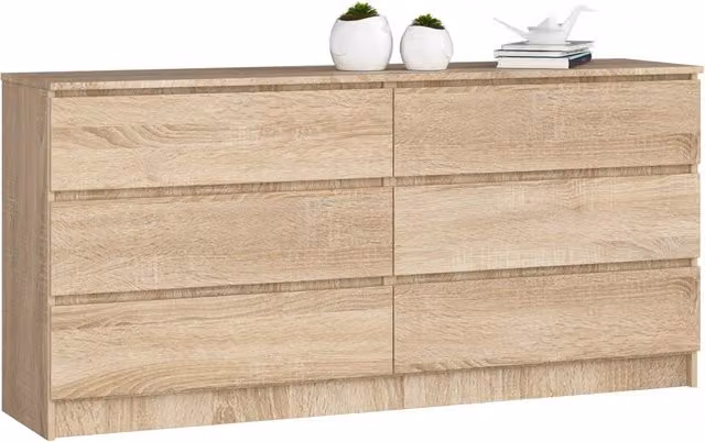 Cassettiera AKORD K160 Sonoma Quercia 160 cm 6 cassetti 160x40x77 cm