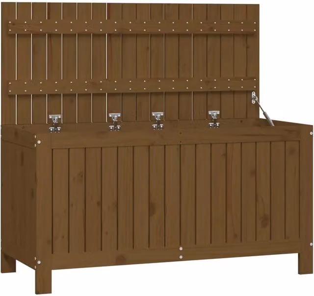 Contenitore da Giardino Ambra in Legno Massello di Pino Marrone L: 115 cm, P: 49 cm, H: 60 cm CFW7110126 – 1