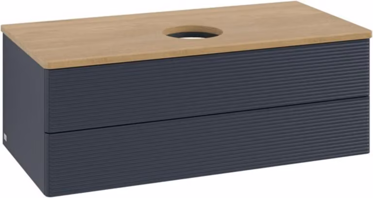 V&B Mobiletto con struttura frontale - illuminazione Antao 100x36x50cm, WBP hon. Oa, md bl. m Lac