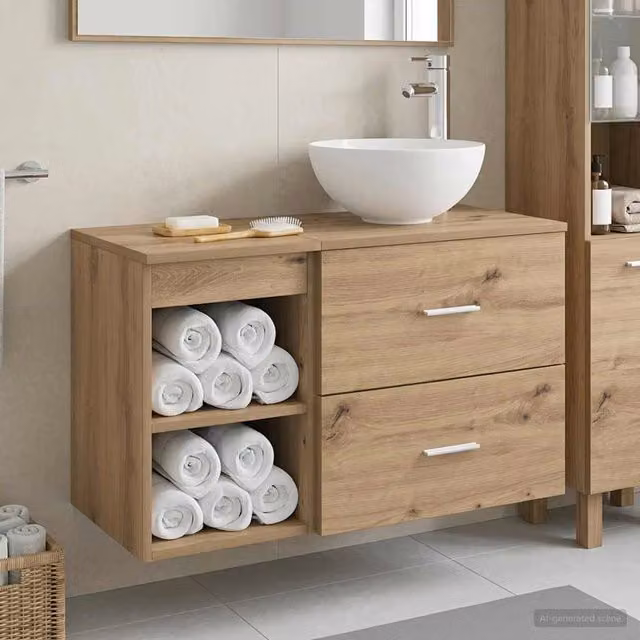 Set di mobili per il bagno 2 pz Rovere Artigianale 3403871
