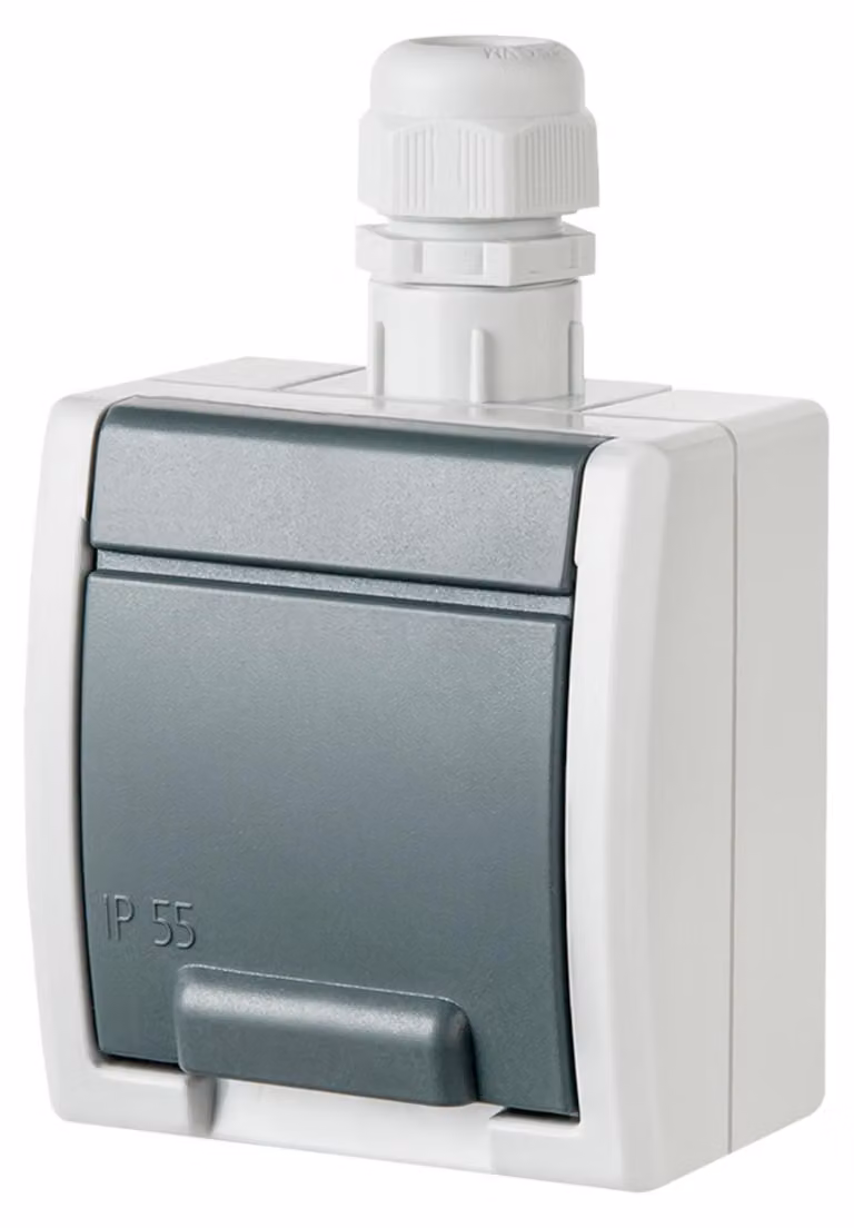 Elektroplast Socket Aquant Grey Ip65 1244-65
