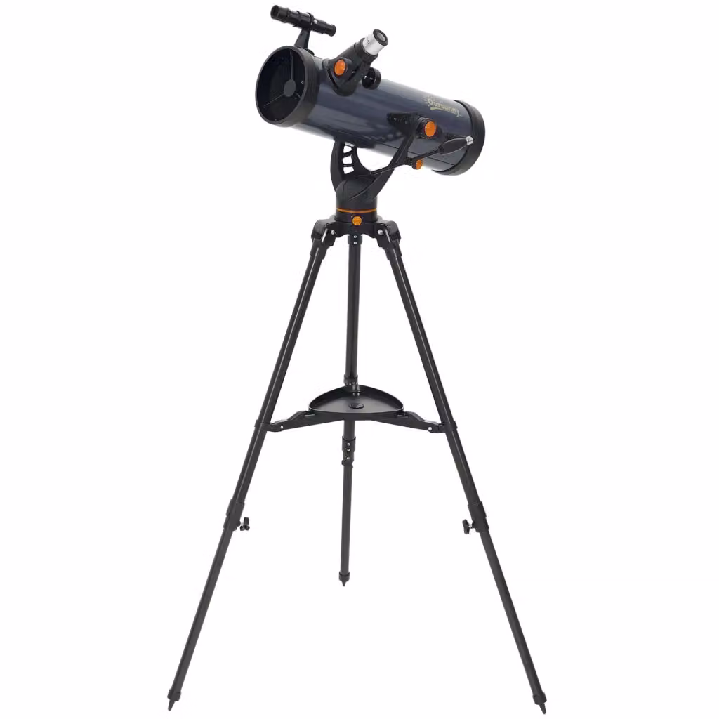 Telescopio Astronomico Riflettore Minimal per Principianti con Apertura 114mm e Treppiede, Blu e Nero – 2