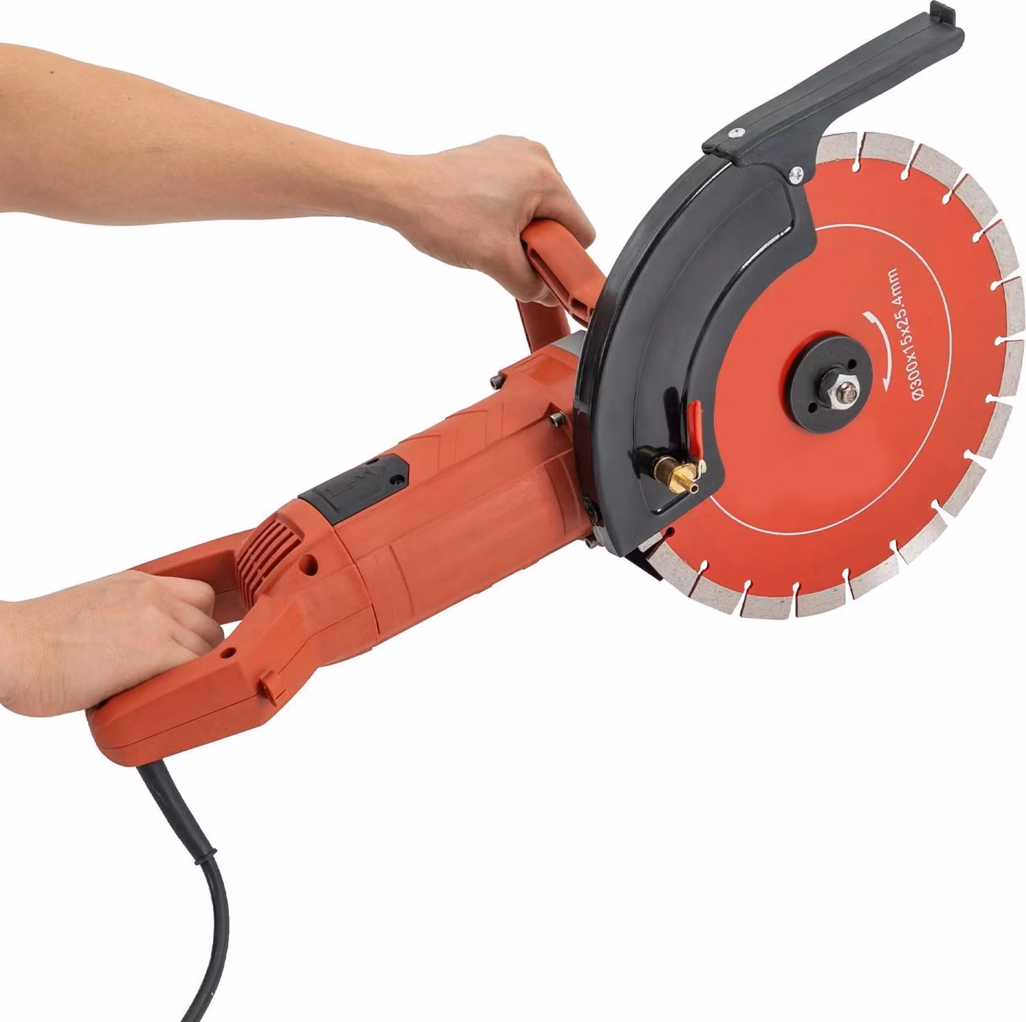 Sega per calcestruzzo per pietra - Sega circolare/scanalatrice manuale - 5800 W - Lama da 30,5 cm - 4100 giri/min - Spina UE da 220 V - Rosso