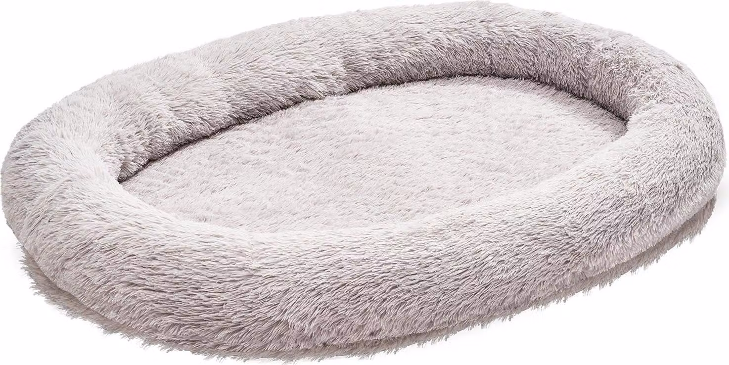 Letto per cani SucceBuy per umani, 1710x1000x240 mm, letto in memory foam a misura d'uomo, con tasca laterale, maniglia e cerniera, sfoderabile e lavabile in lavatrice, grigio