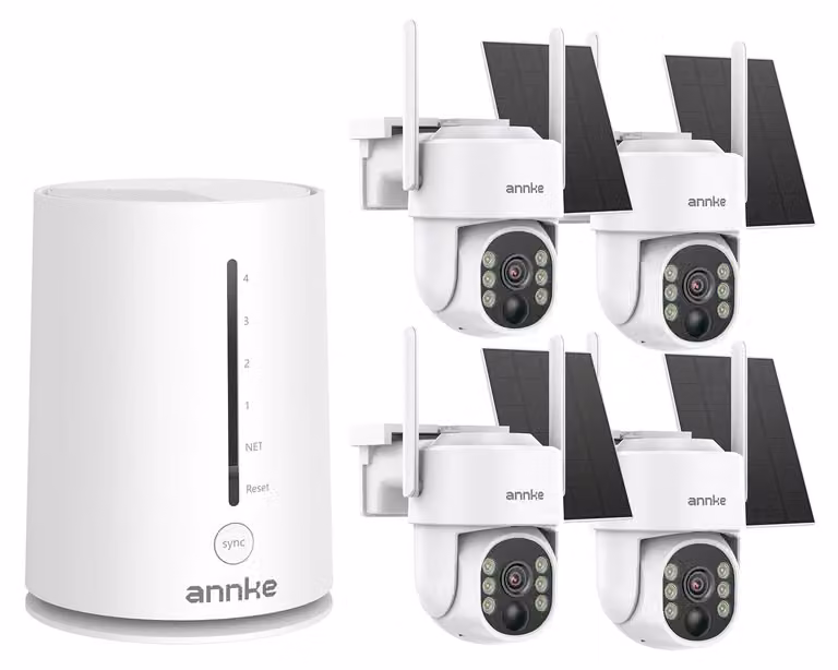 Sistema di telecamere di sicurezza, risoluzione 4MP, alimentato a energia solare, 4 telecamere, scheda TF da 64G, senza alimentatore