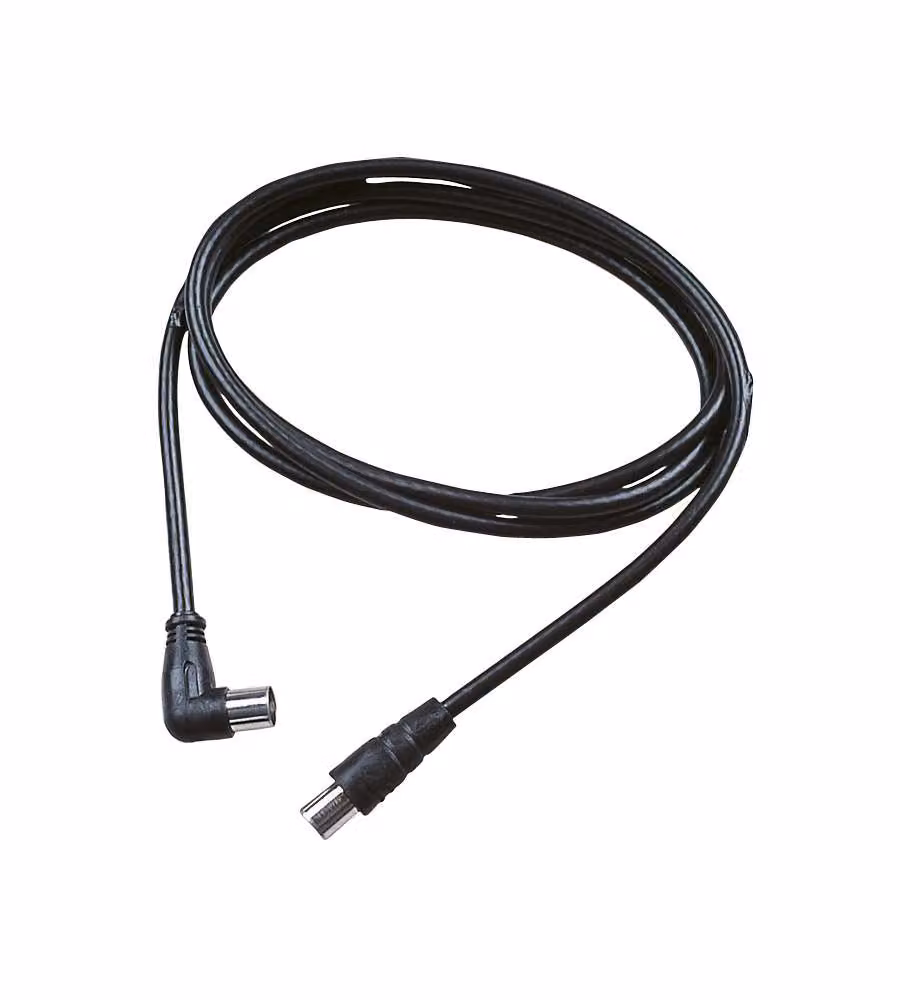 Cavo antenna TV Poly Pool Black con spina assiale e spina a 90 gradi, lunghezza 1,5 m – 2