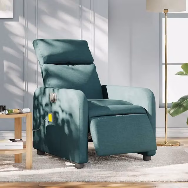 Poltrona Reclinabile Elettrica Relax vidaXL in Tessuto Verde con Braccioli