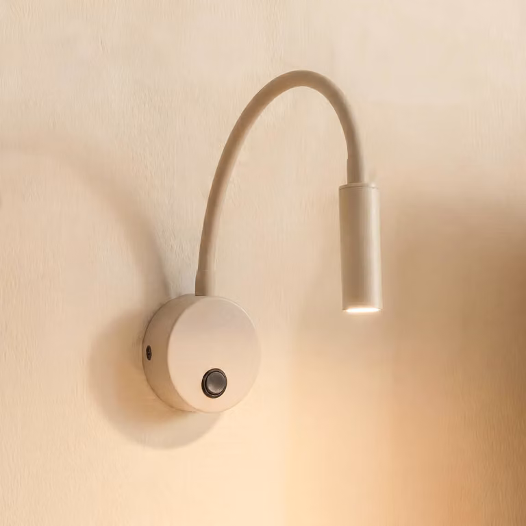 Applique da parete Lagos TK Lighting, dimmerabile, Crema / Ambra, Camera da letto, Metallo, Applique