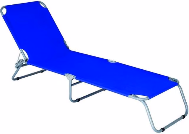 Set di 4 Lettini Alluminio Blu 190x57x27