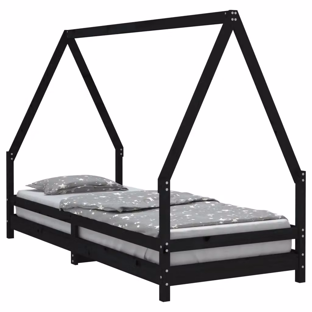 Giroletto per bambini vidaXL in legno massello di pino nero L/P/H: 200 x 80 cm – 2