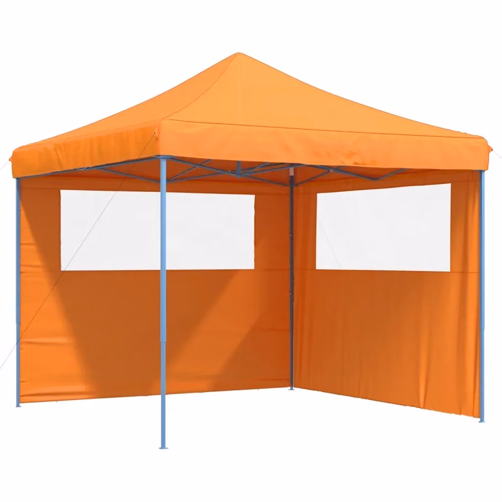 Tendone per feste pieghevole pop-up Videx con 2 pareti arancione e blu L/P/H: 292 x 292 x 315 cm – 2