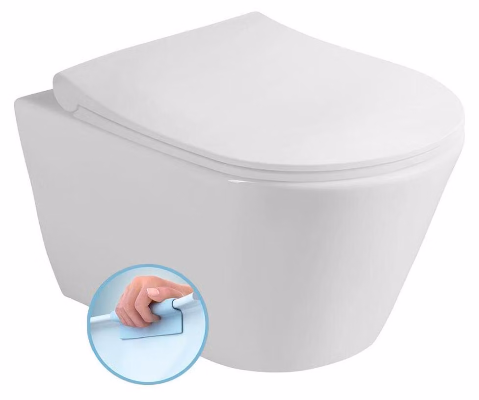 Sapho Ceramics - Toilette sospesa Avva, senza bordo, bianco 100314