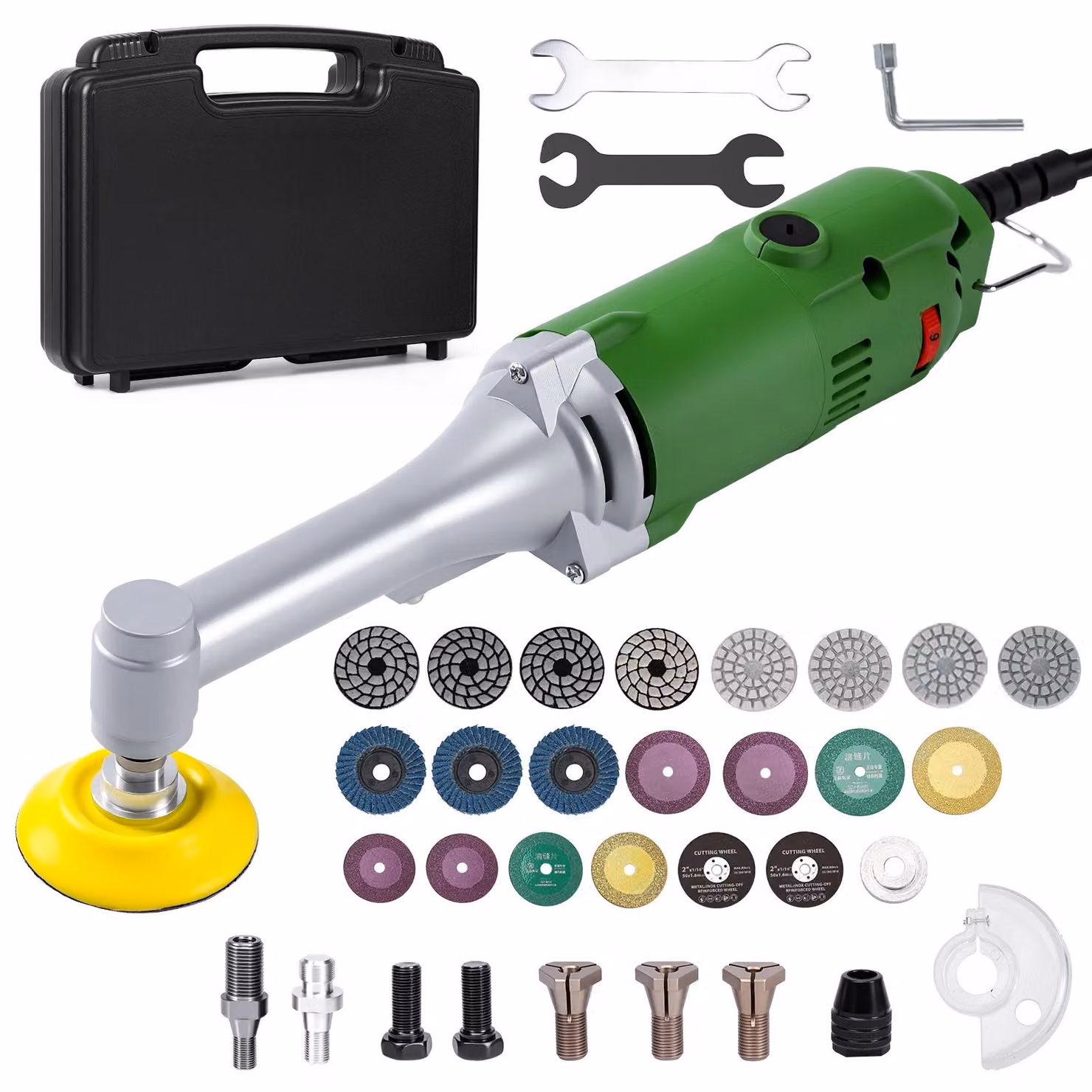 Smerigliatrice angolare elettrica - 90° - 450 W - Velocità variabile - 220 V - Alimentazione di rete - Adatta per piastrelle, marmo e giada