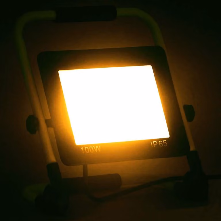 vidaXL Proiettore LED con impugnatura 100 W bianco caldo