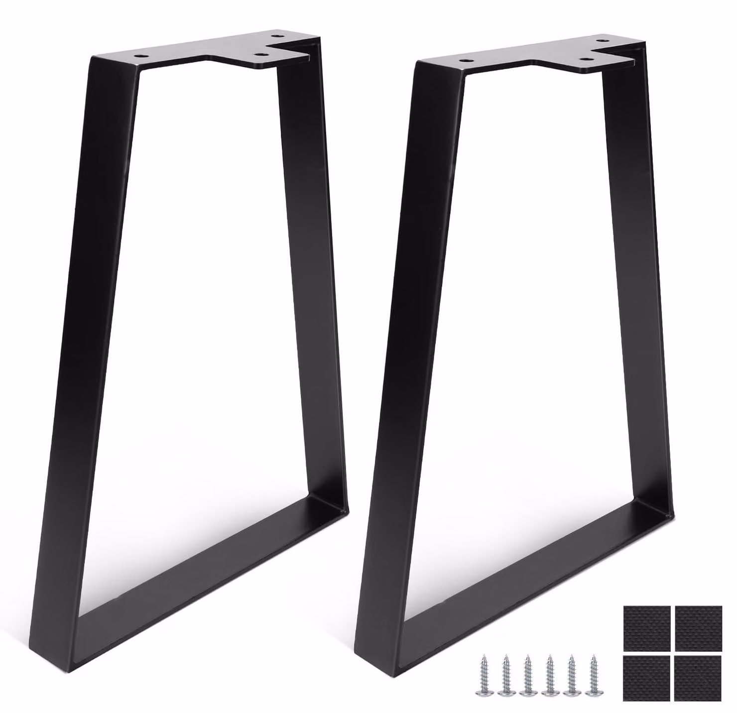 Set di 2 gambe a forma di trapezio, in metallo, alte 35 cm