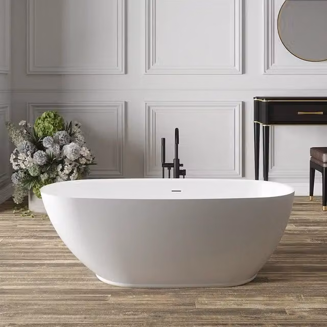 Vasca da bagno freestanding Parama in acrilico bianco lucido, L: 170 cm, P: 75 cm