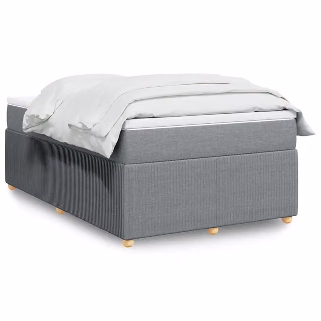 Letto a molle con materasso ibrido vidaXL, colore grigio e bianco, L/P/H: 120 x 190 x 46 cm