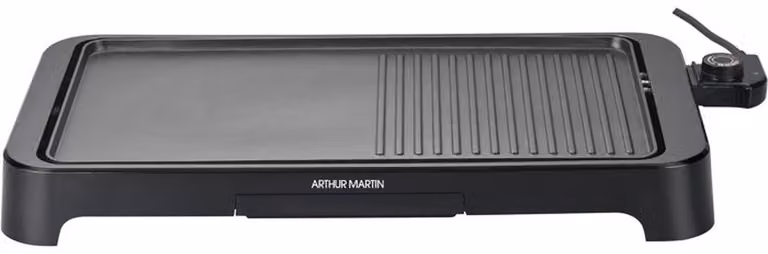 Electric griddle grill - ARTHUR MARTIN - AMPL204 - 2000 W - Dual zone - Non-stick plate - Adjustable thermostat - Black