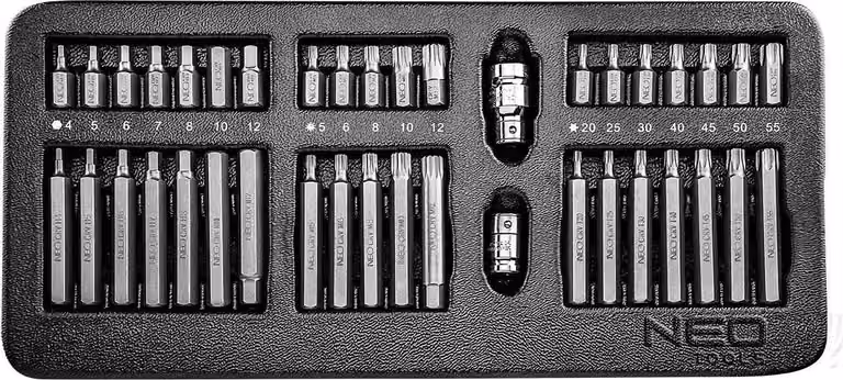 NEO TOOLS Inserti per cacciavite 30-75 mm, set di 40 pezzi, inserto