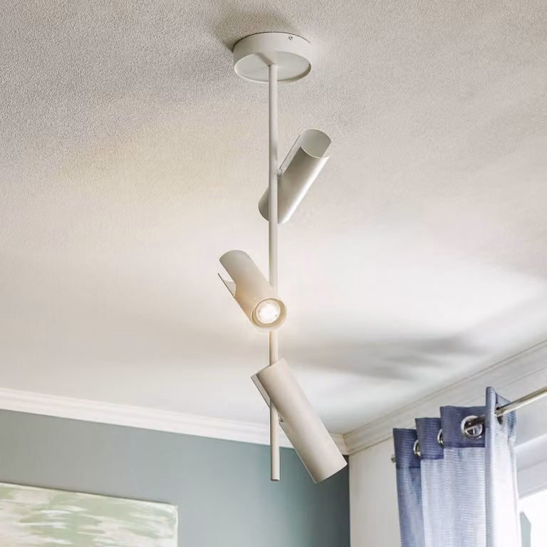 Faretto da soffitto Leda 3, 3 luci, bianco SIGMA, dimmerabile, Bianco / Opale, Soggiorno / Sala da pranzo, Metallo, Moderno, Faretto
