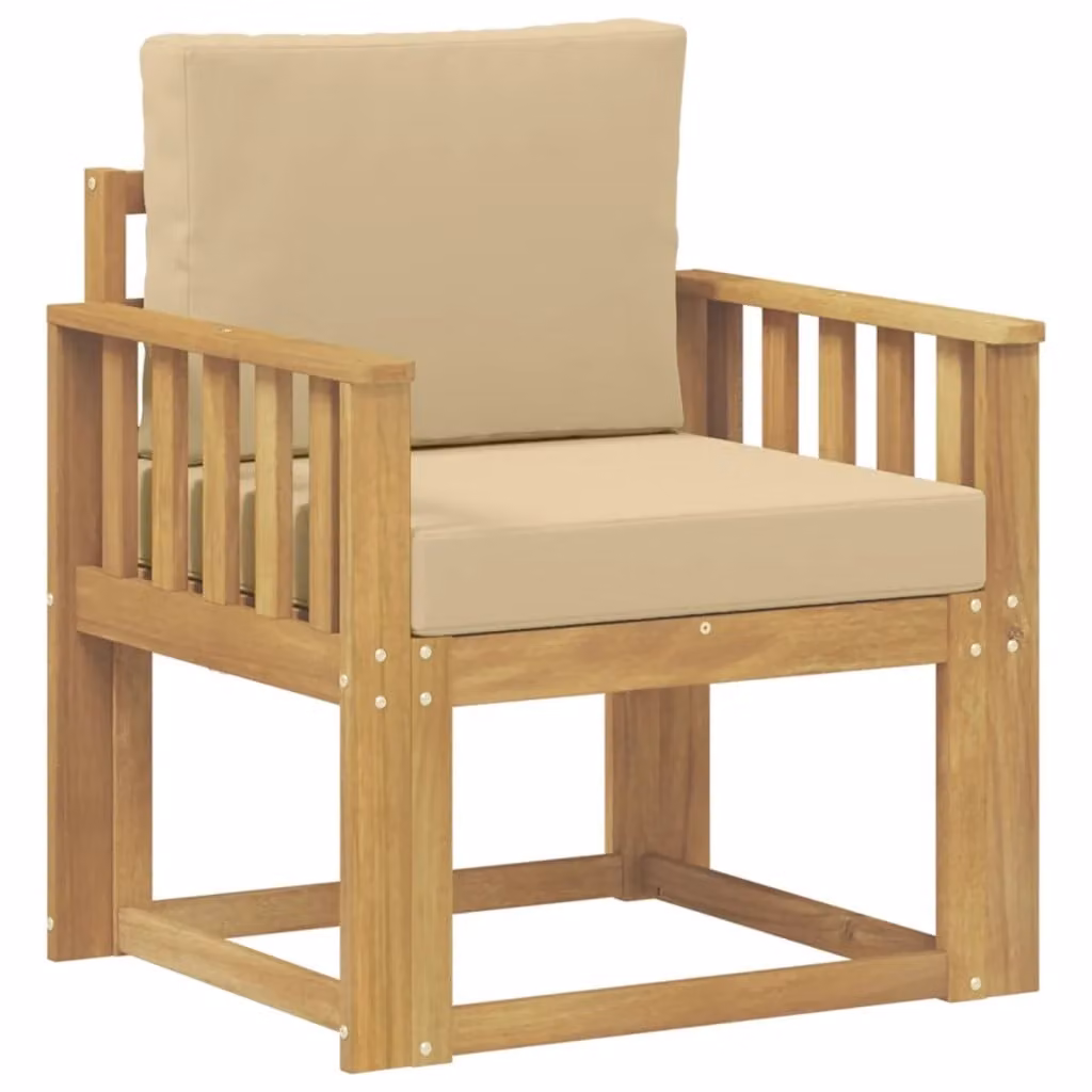 Set di 2 divani da esterno Design In in legno di acacia con cuscini bianchi e beige