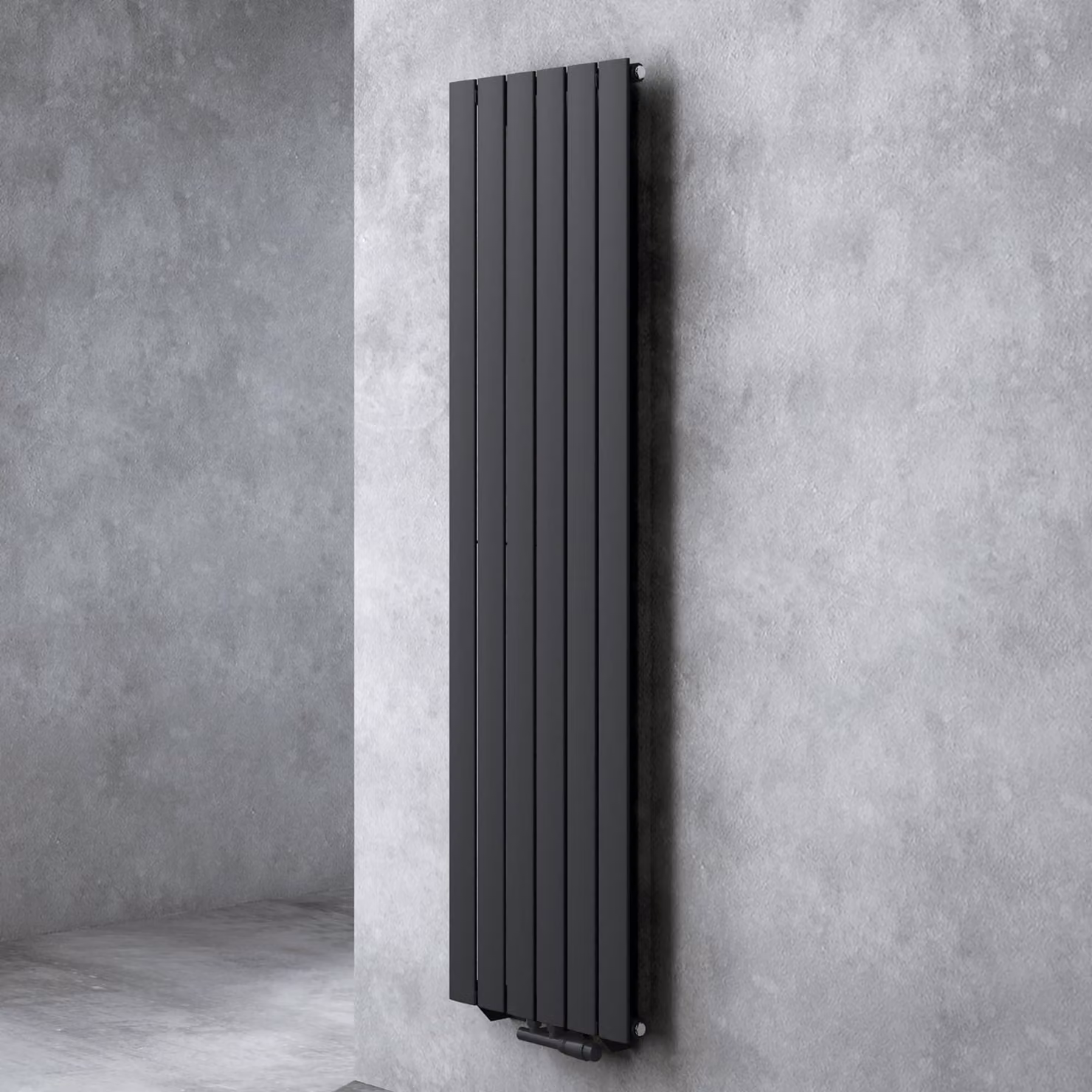 doporro Radiatore Verticale da Bagno 180x46cm, Radiatore a Pannello Termoarredo da Parete e Pavimento in Acciaio, Antracite