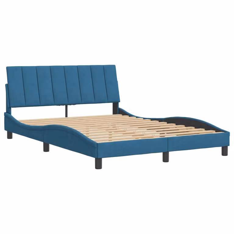 Giroletto senza Materasso Hanko Blu 140x190 cm in Velluto