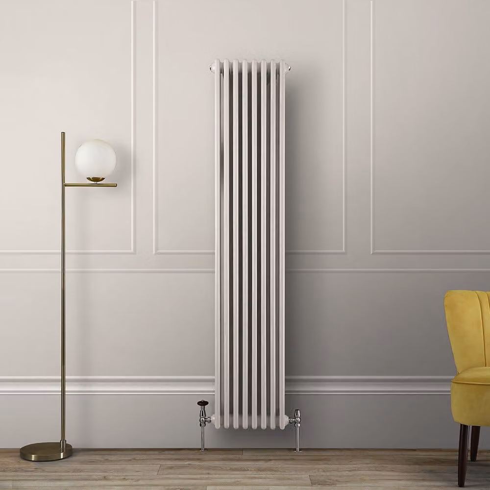 Radiatore di Design Verticale Tradizionale Triplo - Bianco - 1800 x 380 x 100mm