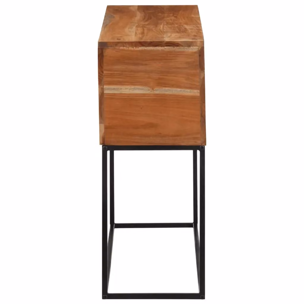 Tavolo Consolle vidaXL in Legno di Acacia e Metallo Marrone L/P/H: 110 x 30 x 75 cm – 2