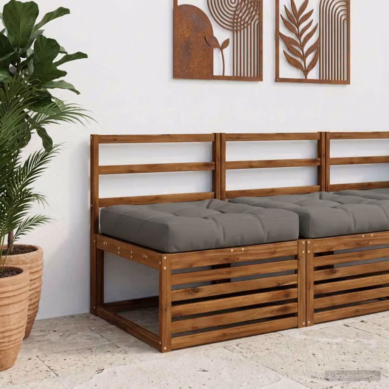 Cuscino per sedia vidaXL VIANEN in poliestere grigio con rivestimento rimovibile e lavabile