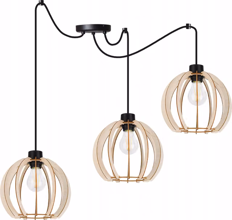 Moderna Lampada A Sospensione A Led In Legno