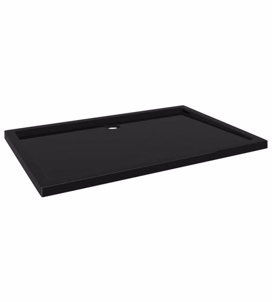 Piatto Doccia Rettangolare vidaXL in ABS Nero L: 120 cm, P: 80 cm – 2