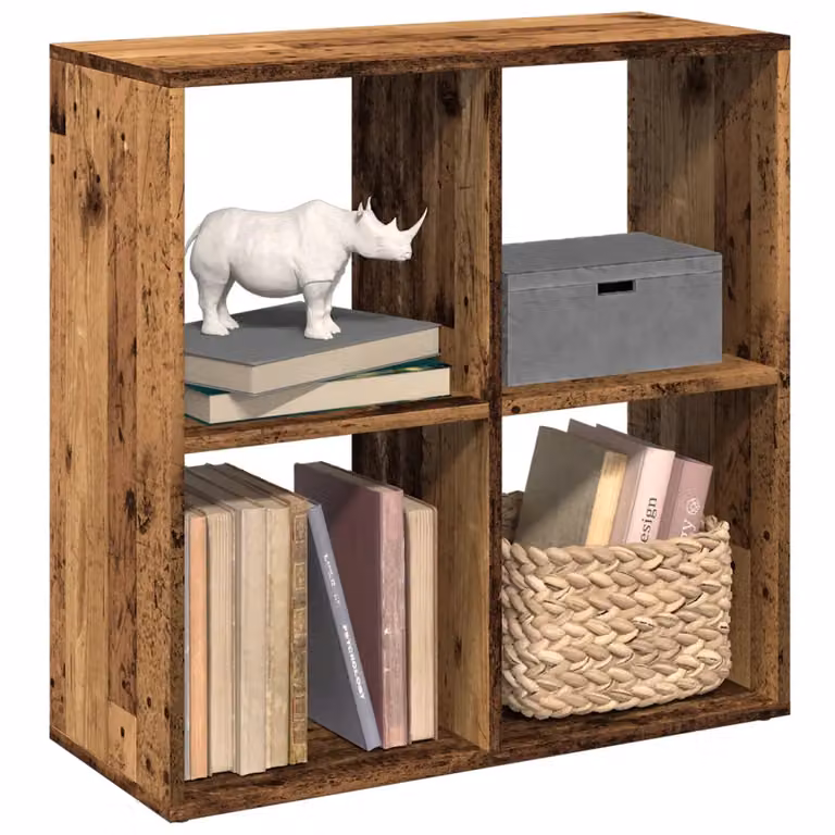 Libreria Divisorio vidaXL in Legno Vecchio Marrone con Design Geometrico Moderno L: 69,5 cm, P: 29 cm, H: 69,5 cm