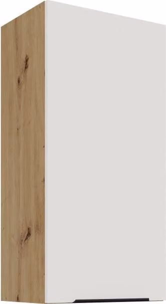 Mobile a parete alto LUNARA - larghezza 45 cm, bianco / rovere artigianale
