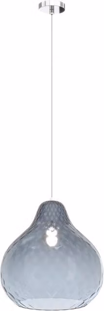 Lampadario a sospensione Top Light Dress in metallo cromato e vetro blu con altezza regolabile e attacco E27