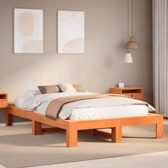 Letto in legno di pino Marrone Cera vidaXL L/P: 120 x 200 cm – 1